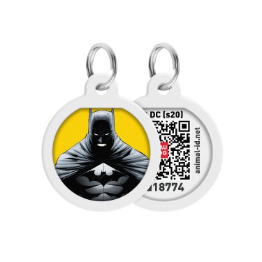 Адресник для собак та котів металевий WAUDOG Smart ID c QR паспортом,Д 25 мм