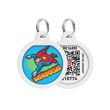 Адресник для собак та котів металевий WAUDOG Smart ID c QR паспортом,Д 25 мм 13