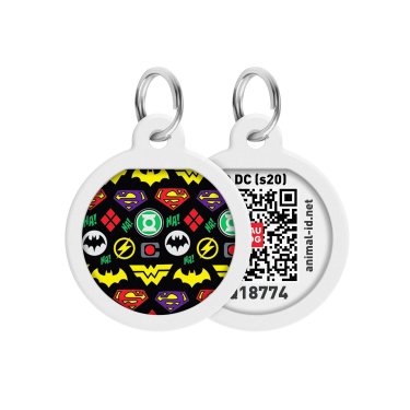 Адресник для собак та котів металевий WAUDOG Smart ID c QR паспортом,Д 25 мм 16