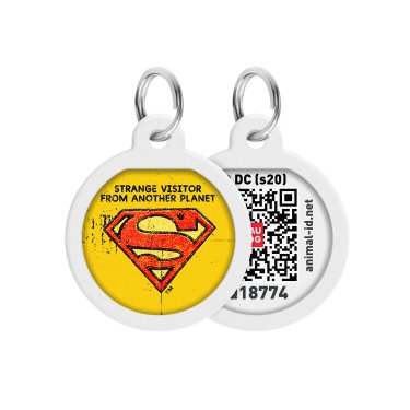 Адресник для собак та котів металевий WAUDOG Smart ID c QR паспортом,Д 25 мм 19
