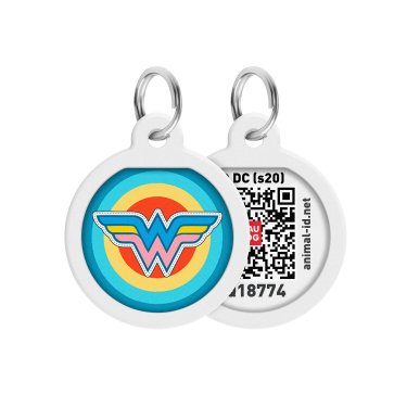 Адресник для собак та котів металевий WAUDOG Smart ID c QR паспортом,Д 25 мм 20