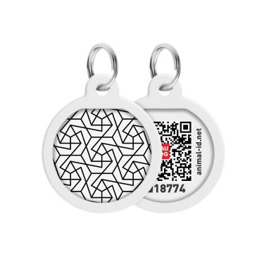 Адресник для собак та котів металевий WAUDOG Smart ID c QR паспортом,Д 25 мм 22