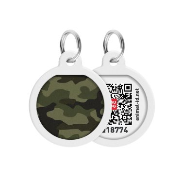 Адресник для собак та котів металевий WAUDOG Smart ID c QR паспортом,Д 25 мм 23
