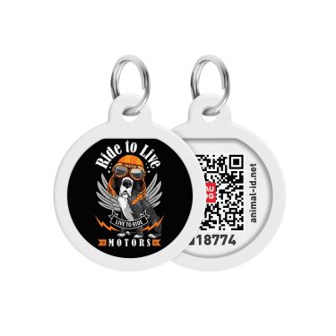 Адресник для собак та котів металевий WAUDOG Smart ID c QR паспортом,Д 25 мм 24