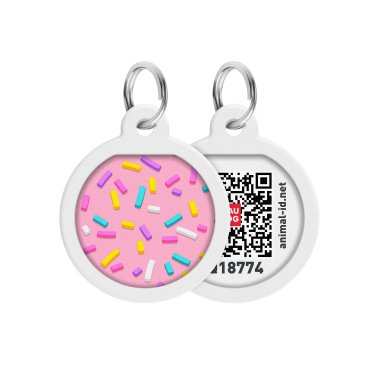 Адресник для собак та котів металевий WAUDOG Smart ID c QR паспортом,Д 25 мм 29