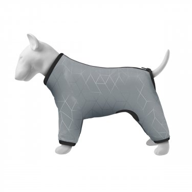 Дощовик для собак WAUDOG Clothes, світловідбиваючий. Полегшений дощовик із підкладкою, який закриває всі 4 лапи. 2