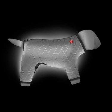 Дощовик для собак WAUDOG Clothes, світловідбиваючий. Полегшений дощовик із підкладкою, який закриває всі 4 лапи. 3