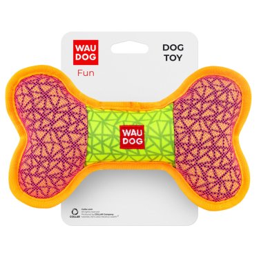 Іграшка для собак WAUDOG FUN, "КІСТЬ", Ш 20 см, ДЛ 12 см, рожевий