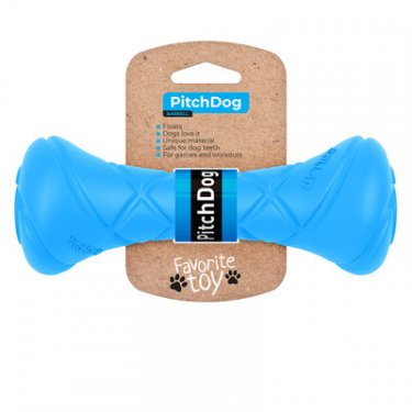 Ігрова гантель для апортування PitchDog, довжина 19 см, діаметр 7 см, блакитний