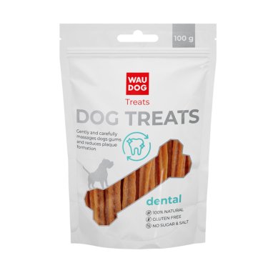 ЛАСОЩІ ДЛЯ СОБАК WAUDOG TREATS "СТОМАТОЛОГІЧНА ПАЛОЧКА З СМАКОМ ГАРБУЗИ", 100 Г 1