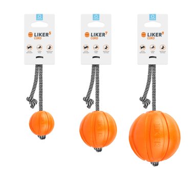 Liker Cord мячик для собак маленьких порід зі шнуром(диаметр 5см) 3