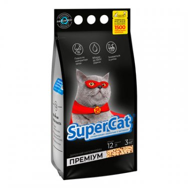 Наповнювач SuperCat Преміум, гранули 4 мм, 3кг