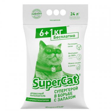 Наповнювач SuperCat із ароматизатором 6+1кг (зелений)