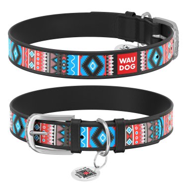 Нашийник для собак шкіряний WAUDOG Design з QR паспортом XS 1
