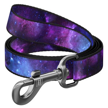Повідець для собак нейлоновий WAUDOG Nylon, малюнок "NASA21", S, Ш 15 мм, Довжина  122 cм