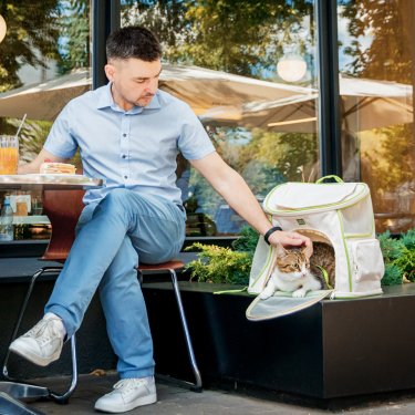 Рюкзак-перенесення для кішок та дрібних порід собак WAUDOG Relax Eco, 40*40*26 см, до 8 кг 4