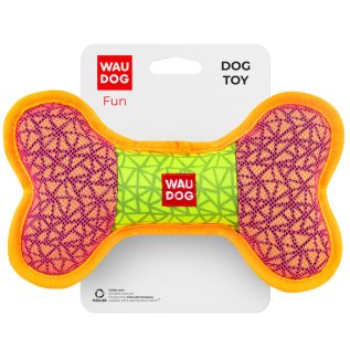 Іграшка для собак WAUDOG FUN, "КІСТЬ", Ш 20 см, ДЛ 12 см, рожевий
