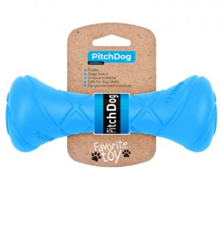 Ігрова гантель для апортування PitchDog, довжина 19 см, діаметр 7 см, блакитний