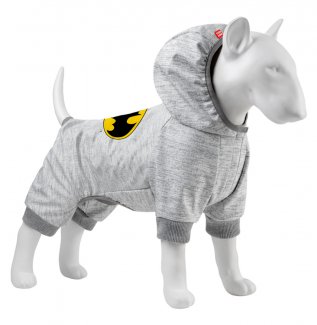 Комбінезон для собак WAUDOG Clothes, рисунок "Бэтмен лого", софтшелл, XS22, B 25-29 см, С 16-19 см