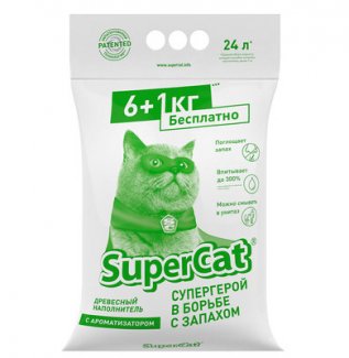Наповнювач SuperCat із ароматизатором 6+1кг (зелений)