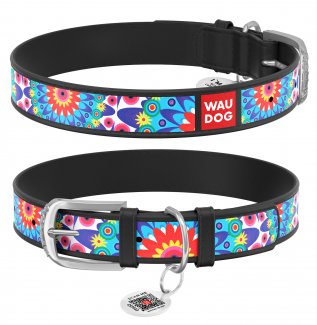 Нашийник для собак шкіряний WAUDOG Design з QR паспортом XS