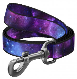 Повідець для собак нейлоновий WAUDOG Nylon, малюнок "NASA21", S, Ш 15 мм, Довжина  122 cм