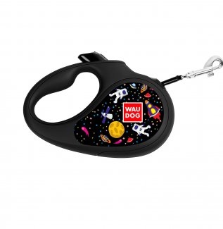 Повідець-рулетка для собак WAUDOG R-leash, малюнок "NASA", XS