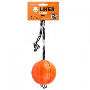 Liker Cord мячик для собак маленьких пород со шнуром(диаметр 5см)